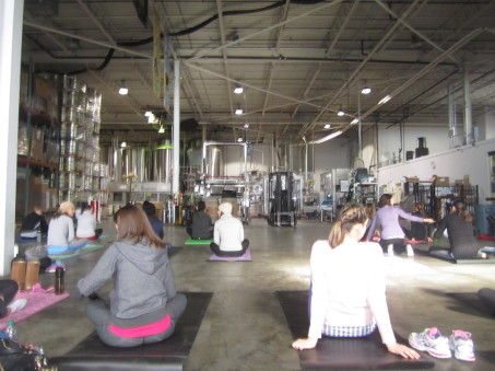 beer yoga in the brewery