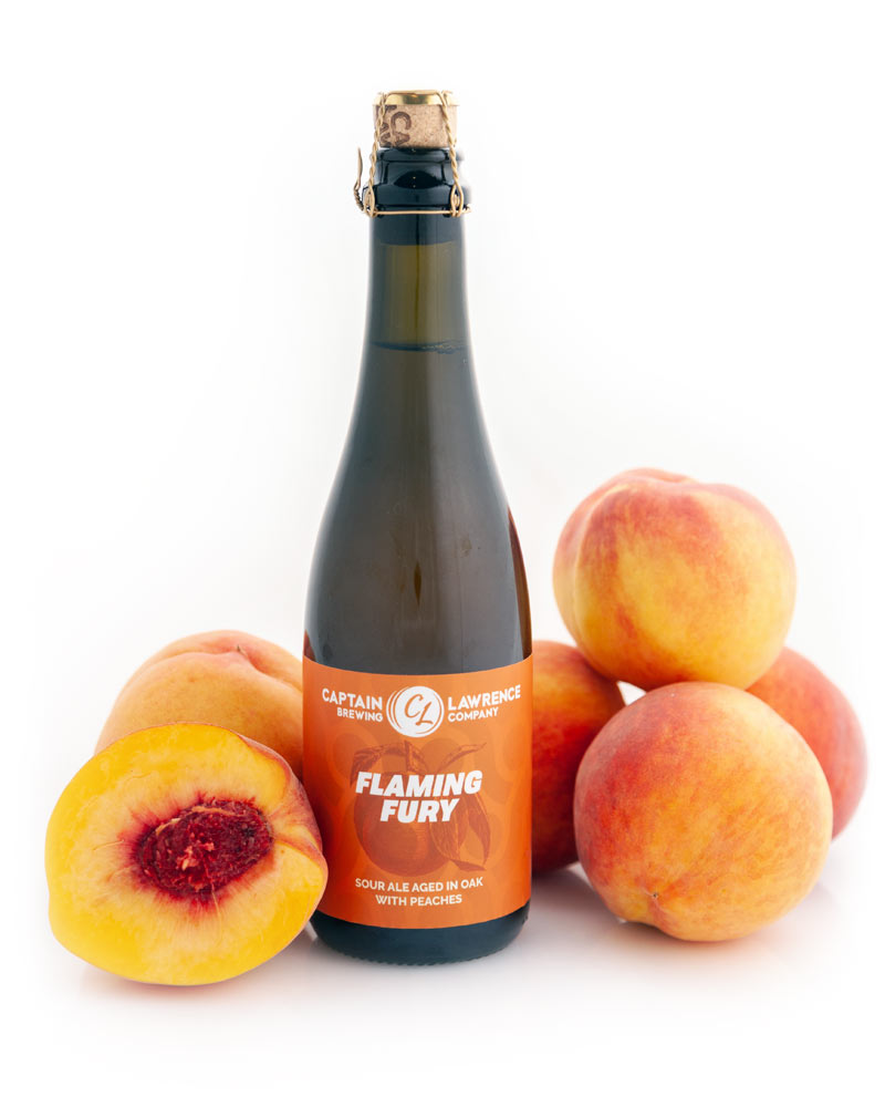 flaming fury bottle with peaches