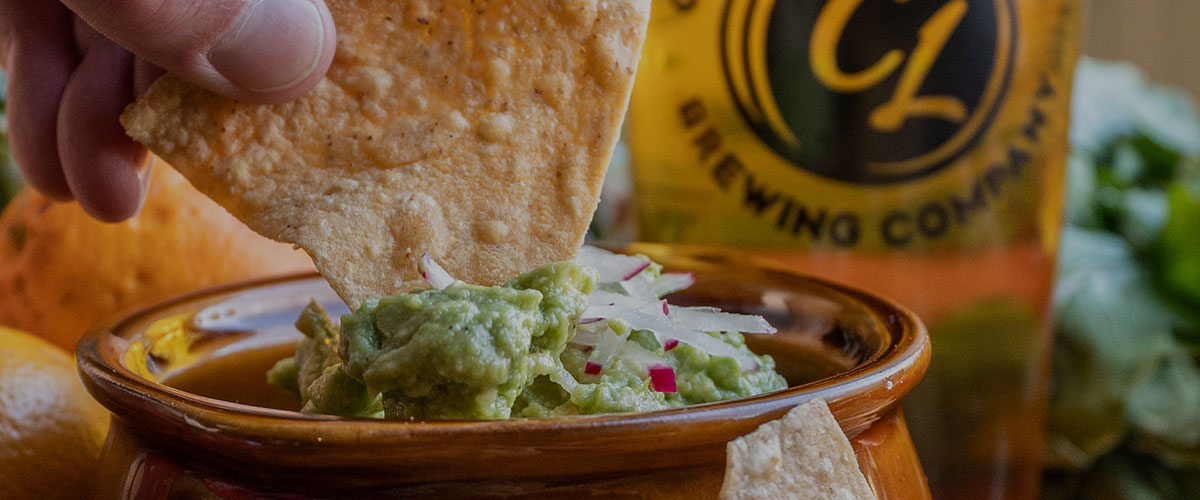 Chips and Guacamole with CL beer