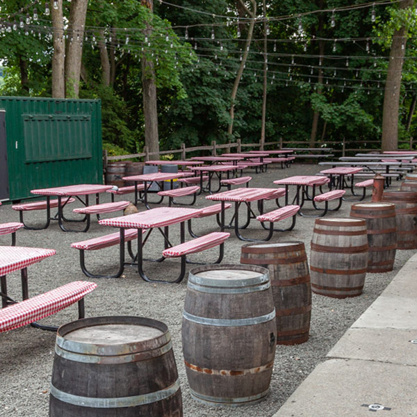 Elmsford outdoor beer garden area