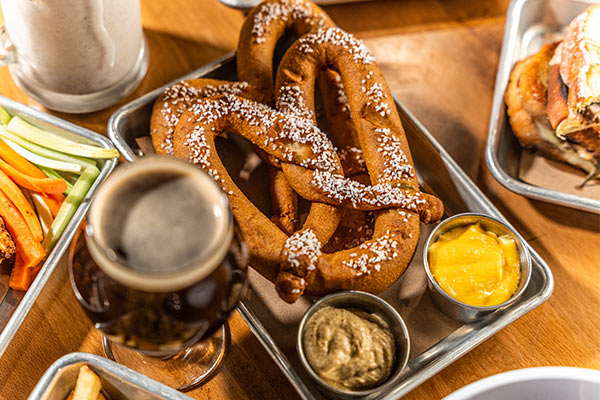 Pretzel with Cheese Plate